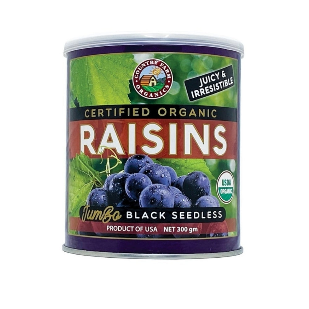 COUNTRY FARM ORGANIC BLACK SEEDLESS RAISINS 300G