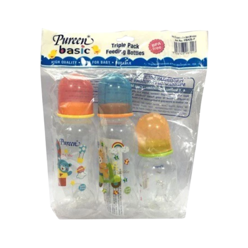 PUREEN FBA3-F FEEDING BOTTLE X3 PACK 8OZX2+4OZ
