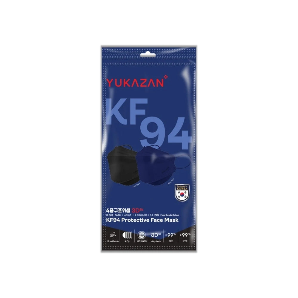 YUKAZAN KF94 4PLY ADULT FACE MASK 50S (NAVY BLUE/BLACK)