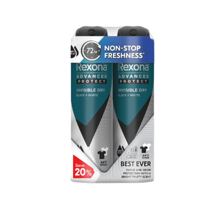 REXONA MEN SPRAY INVISIBLE DRY 135ML 2S
