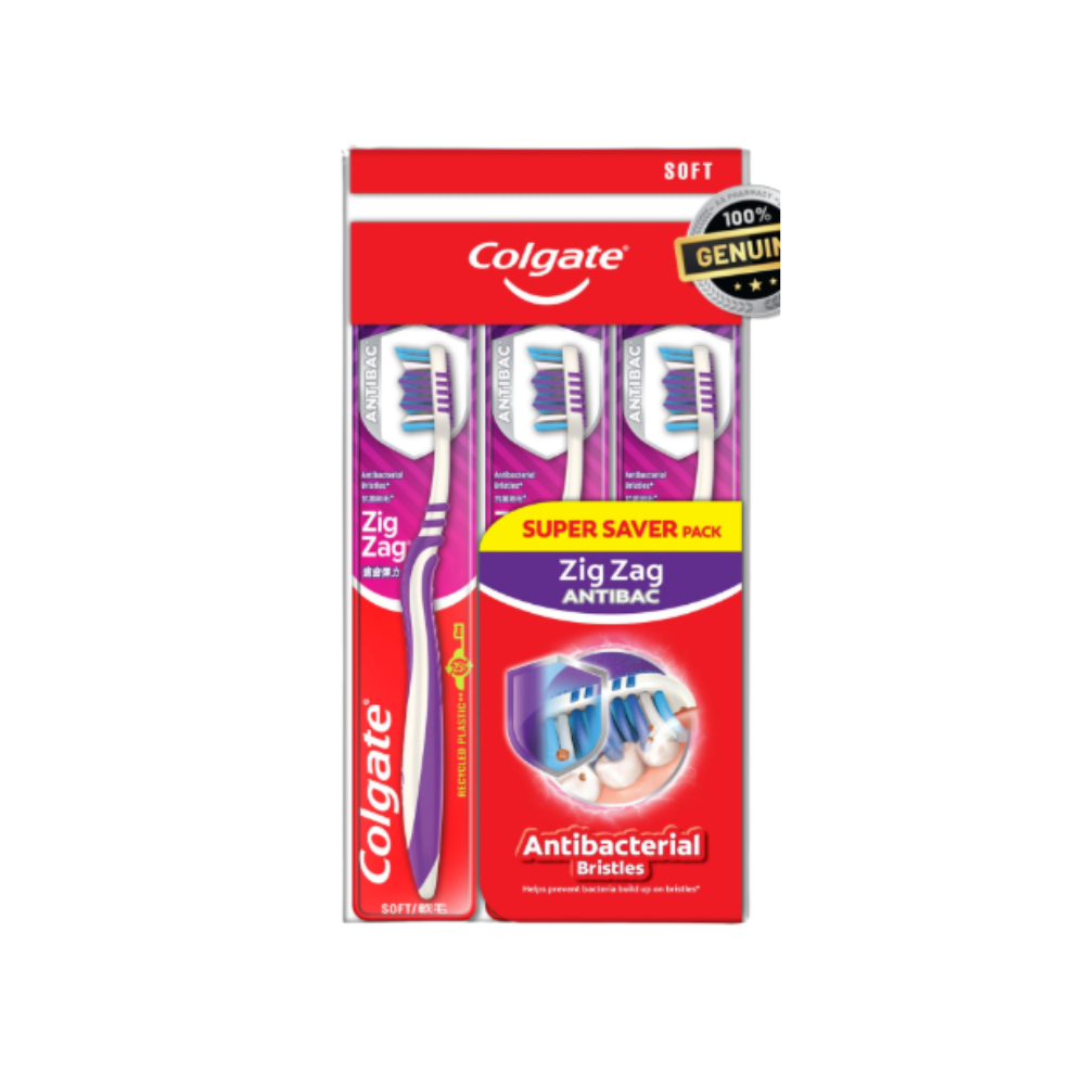 COLGATE TOOTHBRUSH ZIG ZAG SOFT 3S