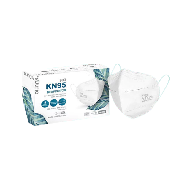 DURIO (903) KN95 PARTICULATE RESPIRATOR WITH EARLOOP (WHITE) 10S
