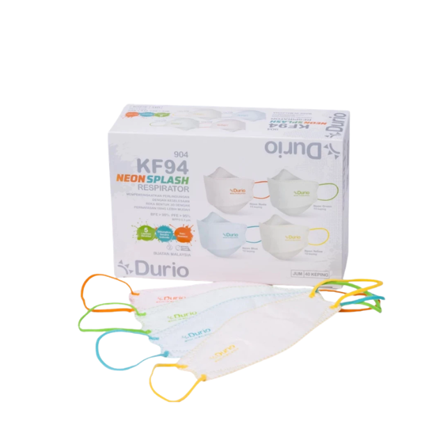 DURIO 904 KF94 5PLY NEON SPLASH RESPIRATOR (MIX 4 COLOR) 40S