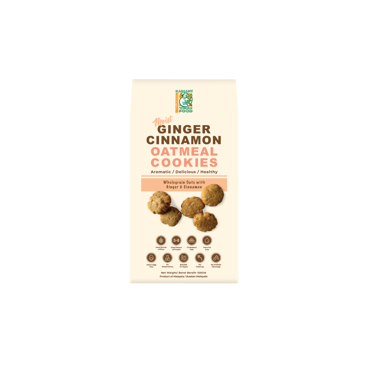 RADIANT GINGER CINNAMON OATMEAL COOKIES150G
