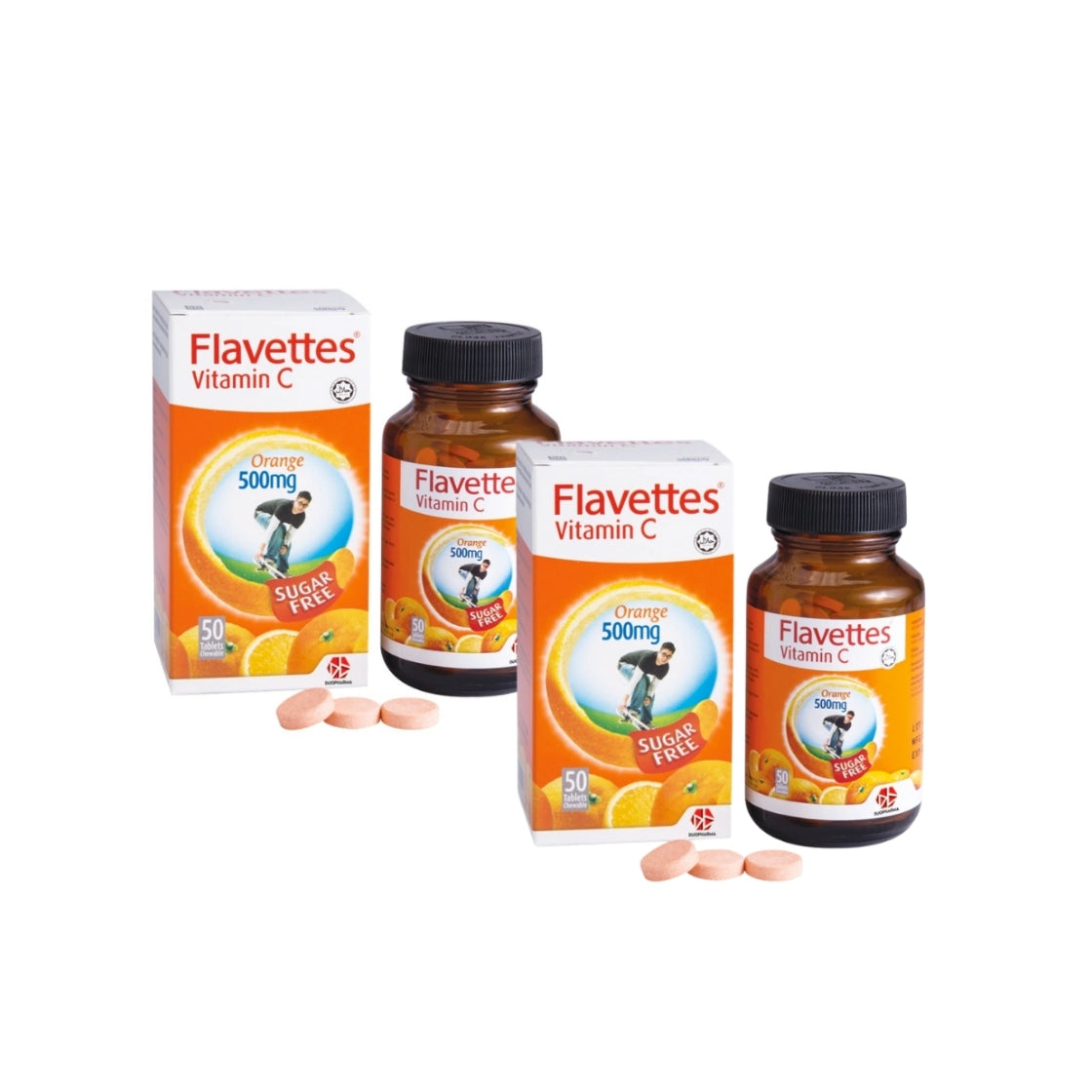 FLAVETTES C 500MG S-F ORANGE 50SX2 B1F1