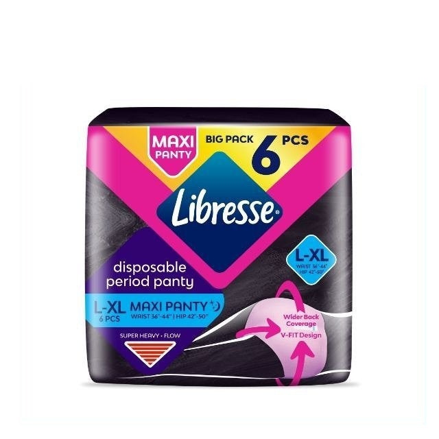 LIBRESSE MAX SECURITY MAXI PANTIES L-XL 6S