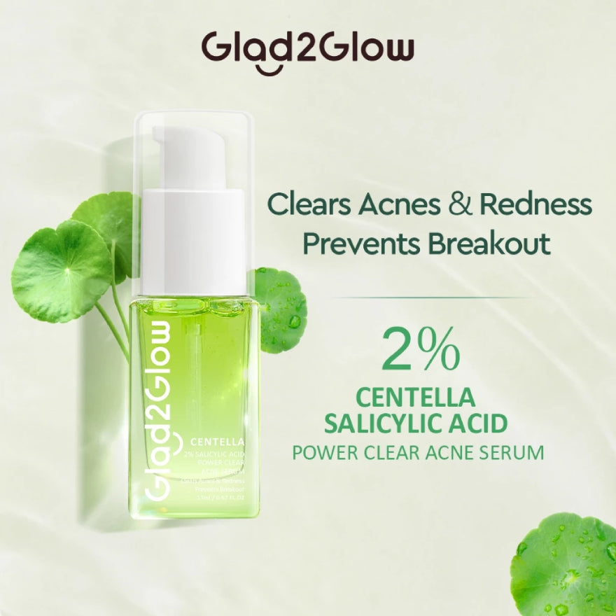 GLAD2GLOW CENTELLA SALICYLIC ACID POWER ACNE SERUM 17ML