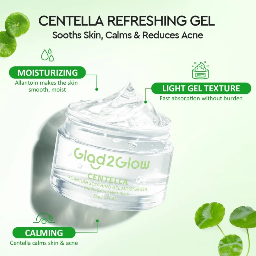 GLAD2GLOW CENTELLA ALLANTOIN SOOTHING GEL MOISTURIZER 55G