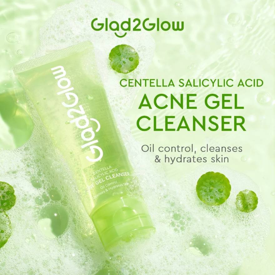 GLAD2GLOW CENTELLA SALICYLIC ACID ACNE GEL CLEANSER 70ML