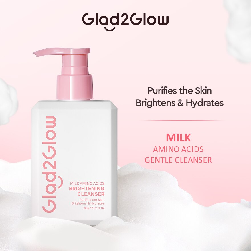 GLAD2GLOW MILK AMINO ACIDS BRIGHTENING CLEANSER 80G