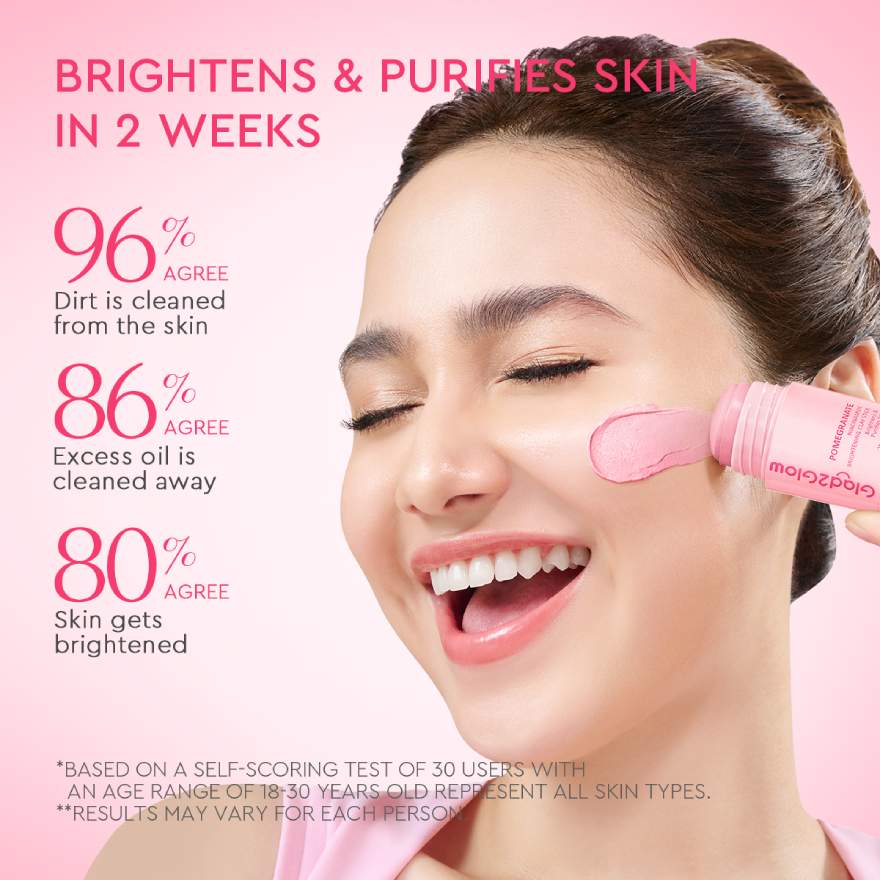 GLAD2GLOW POMEGRANATE NIACINAMIDE BRIGHTENING CLAY STICK 25G