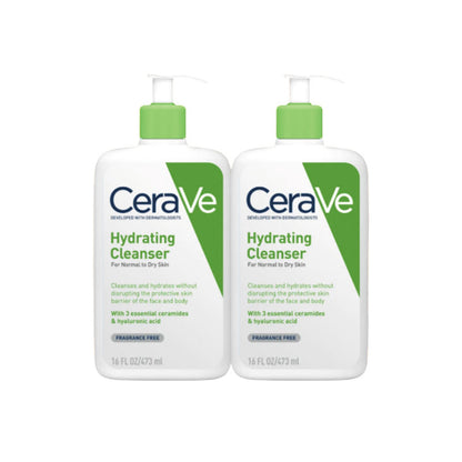 CERAVE HYDRATING CLEANSER 473ML 2S FOC MOISTURISING CREAM 15ML