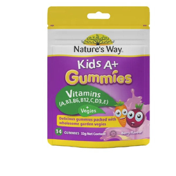 NATURES WAY KIDS A+GUMMIES VITAMINS+ VEGIES 14S