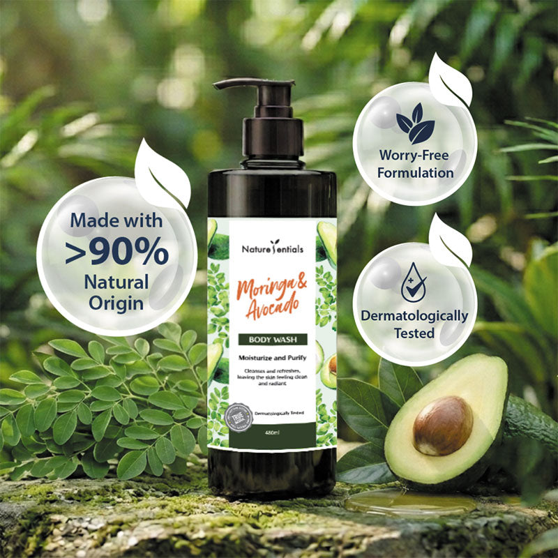 NATURESENTIALS BODY WASH MORINGA & AVOCADO 480ML