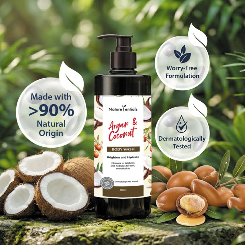 NATURESENTIALS BODY WASH ARGAN & COCONUT 480ML