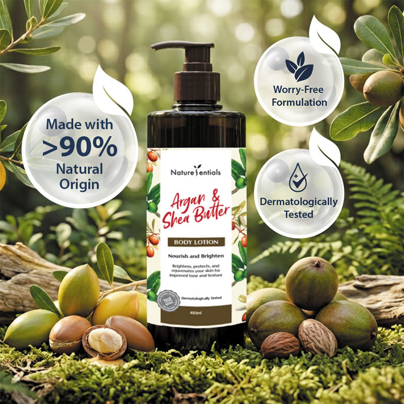 NATURESENTIALS ARGAN & SHEA BUTTER BODY LOTION 480ML