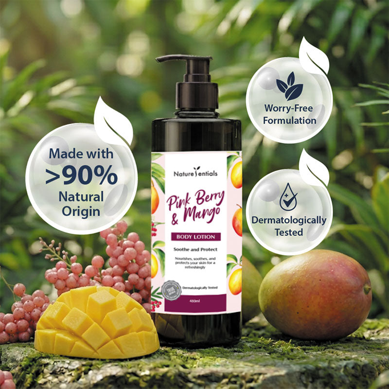 NATURESENTIALS PINK BERRY & MANGO BODY LOTION 480ML