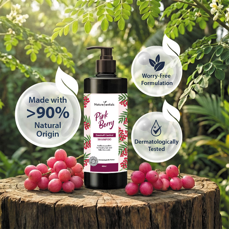 NATURESENTIALS DANDRUFF CONTROL SHAMPOO PINK BERRY 480ML
