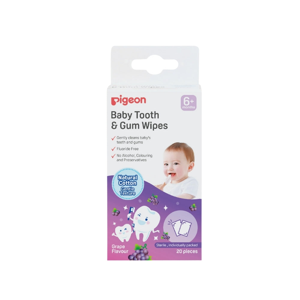 PIGEON BABY TOOTH & GUM WIPES GRAPE 20S