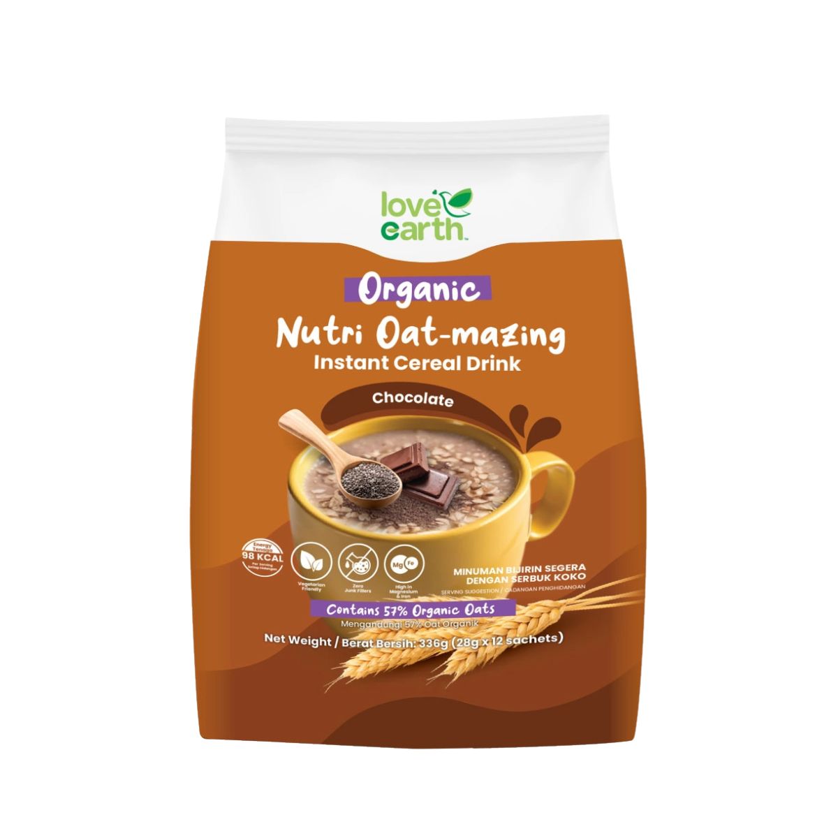 LOVE EARTH NUTRI-OAT MAZING CHOCOLATE 12S