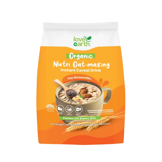 LOVE EARTH NUTRI-OAT MAZING SOY ALMOND NIBS 12S