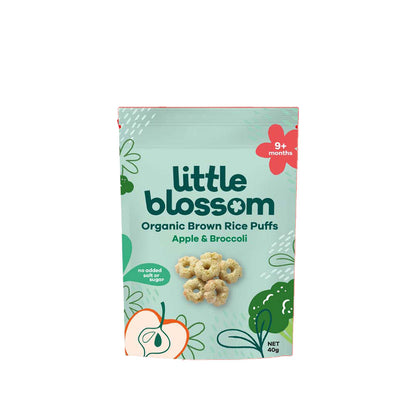 LITTLE BLOSSOM RICE PUFFS APPLE &  BROCCOLI 40G