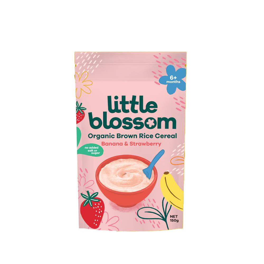 LITTLE BLOSSOM RICE CEREAL BANANA & STRAWBERRY 150G