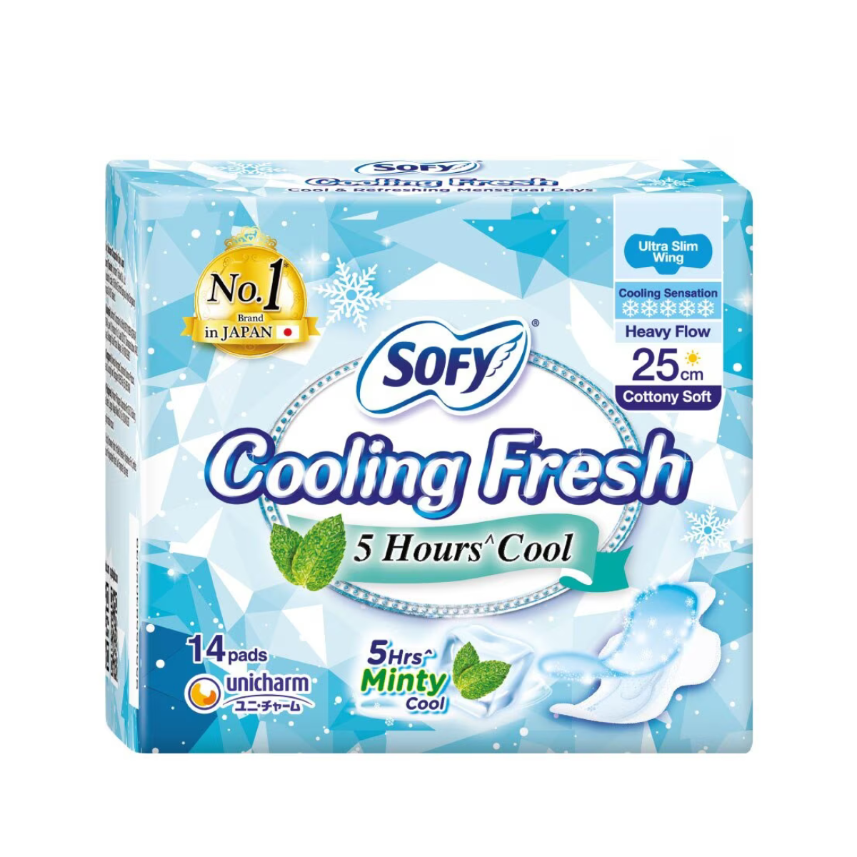 SOFY COOLING FRESH DAY ULTRA SLIM WING 25CM 14SX2