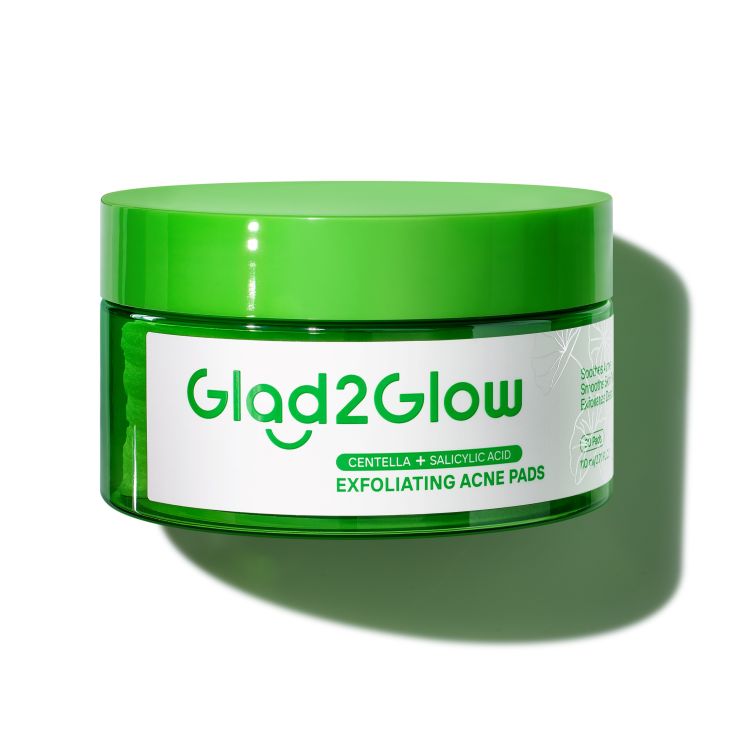 GLAD2GLOW CENTELLA SALICYLIC ACID EXFOLIATING ACNE PADS 30 PCS