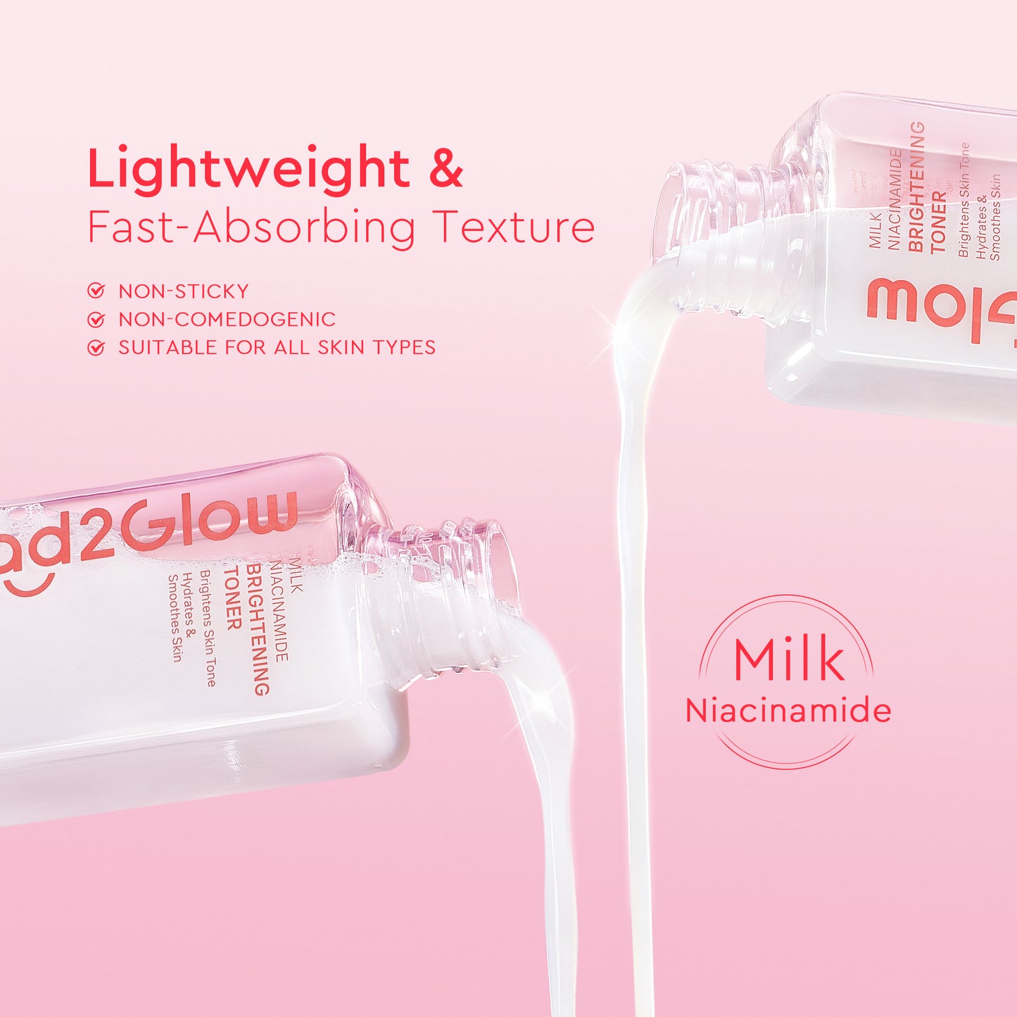 GLAD2GLOW MILK NIACINAMIDE BRIGHTENING TONER 80ML