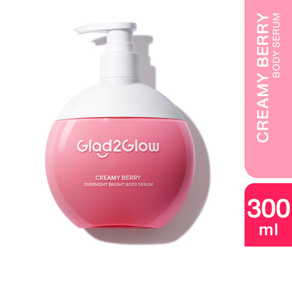 GLAD2GLOW CREAMY BERRY OVERNIGHT BRIGHT BODY SERUM 300ML