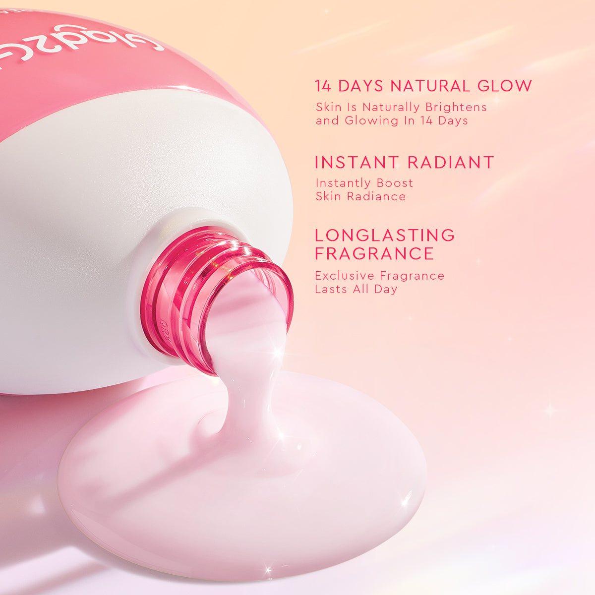GLAD2GLOW CREAMY BERRY OVERNIGHT BRIGHT BODY SERUM 300ML