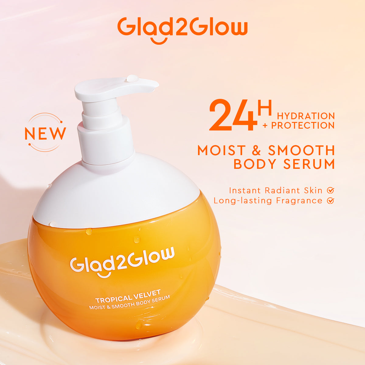 GLAD2GLOW TROPICAL VELVET MOIST & SMOOTH BODY SERUM 300ML