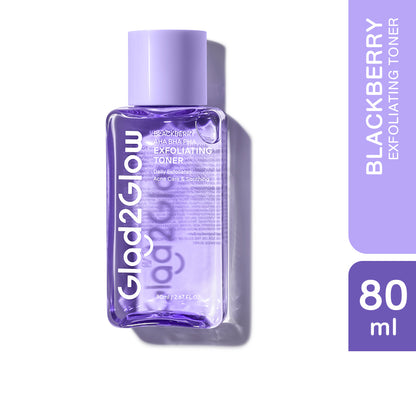 GLAD2GLOW BLACKBERRY AHA BHA PHA EXFOLIATING TONER 80ML