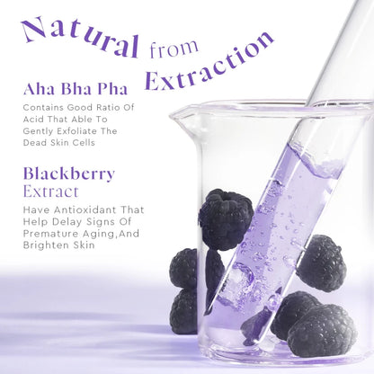 GLAD2GLOW BLACKBERRY AHA BHA PHA EXFOLIATING TONER 80ML