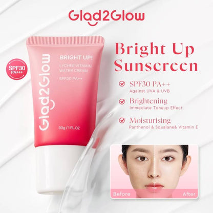 GLAD2GLOW BRIGHT UP LYCHEE VITAMIN WATER CREAM SPF30 PA++ 30G