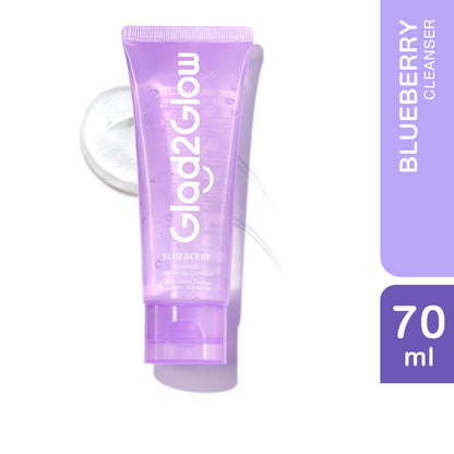 GLAD2GLOW BLUEBERRY CERAMIDE LOW PH GEL CLEANSER 70ML