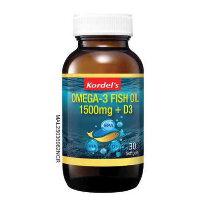 KORDELS OMEGA-3 FISH OIL 1500MG VIT D 30S