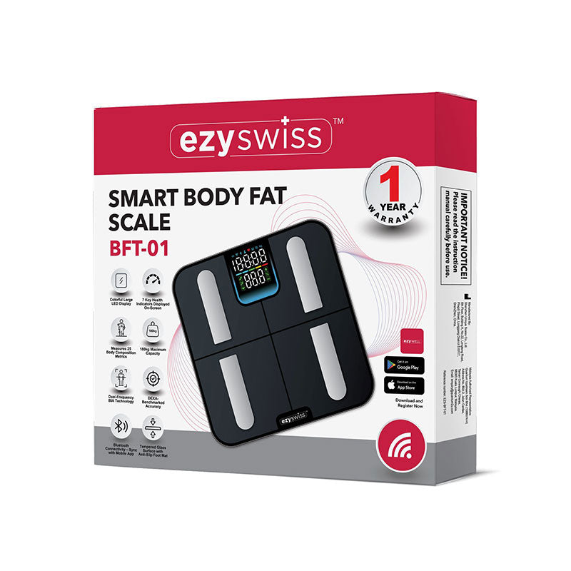EZYSWISS SMART BODY FAT (BLUETOOTH) SCALE BFT-01