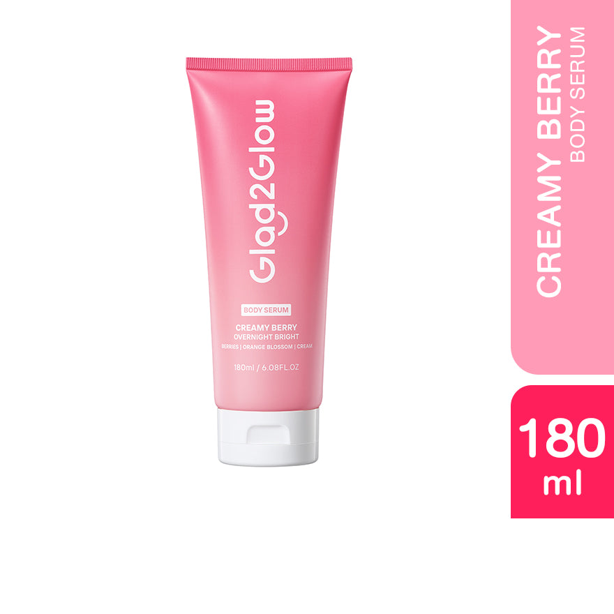 GLAD2GLOW CREAMY BERRY OVERNIGHT BRIGHT BODY SERUM 180ML