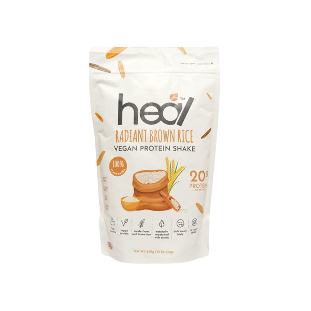 HEAL RADIANT BROWN RICE VEGAN PROTEIN SHAKE POWDER 540G