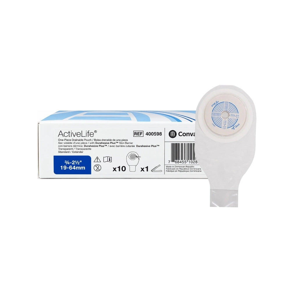 CONVATEC DURAHESIVE PLUS DRAIN POUCH (400598) 19-64MM 10S