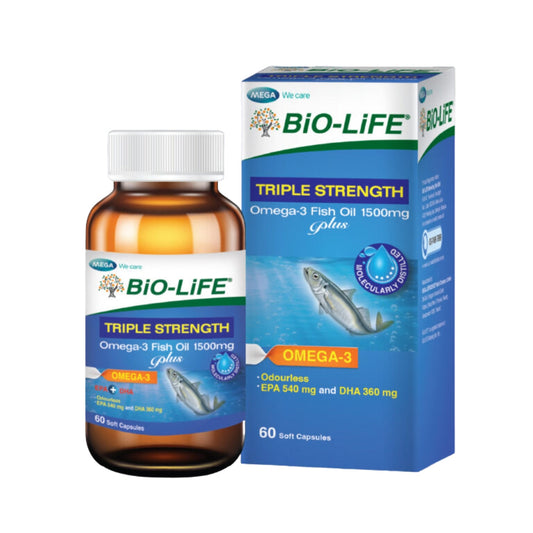 BIO-LIFE TRIPLE STRENGTH OMEGA-3 FISH OIL 1500MG PLUS 60S