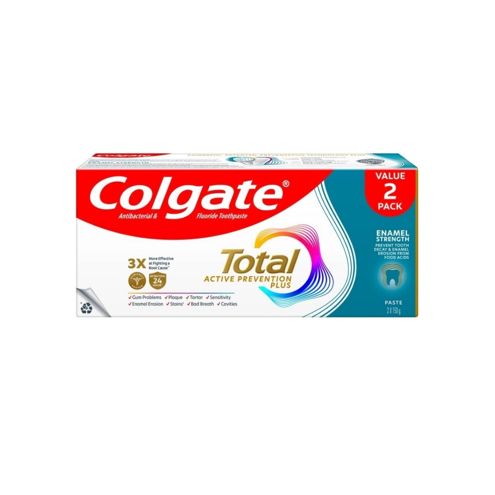 COLGATE TOTAL ENAMEL STRENGTH TOOTHPASTE 150G 2S