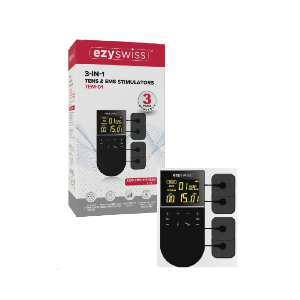 EZYSWISS 3-IN-1 TENS & EMS STIMULATOR 1S