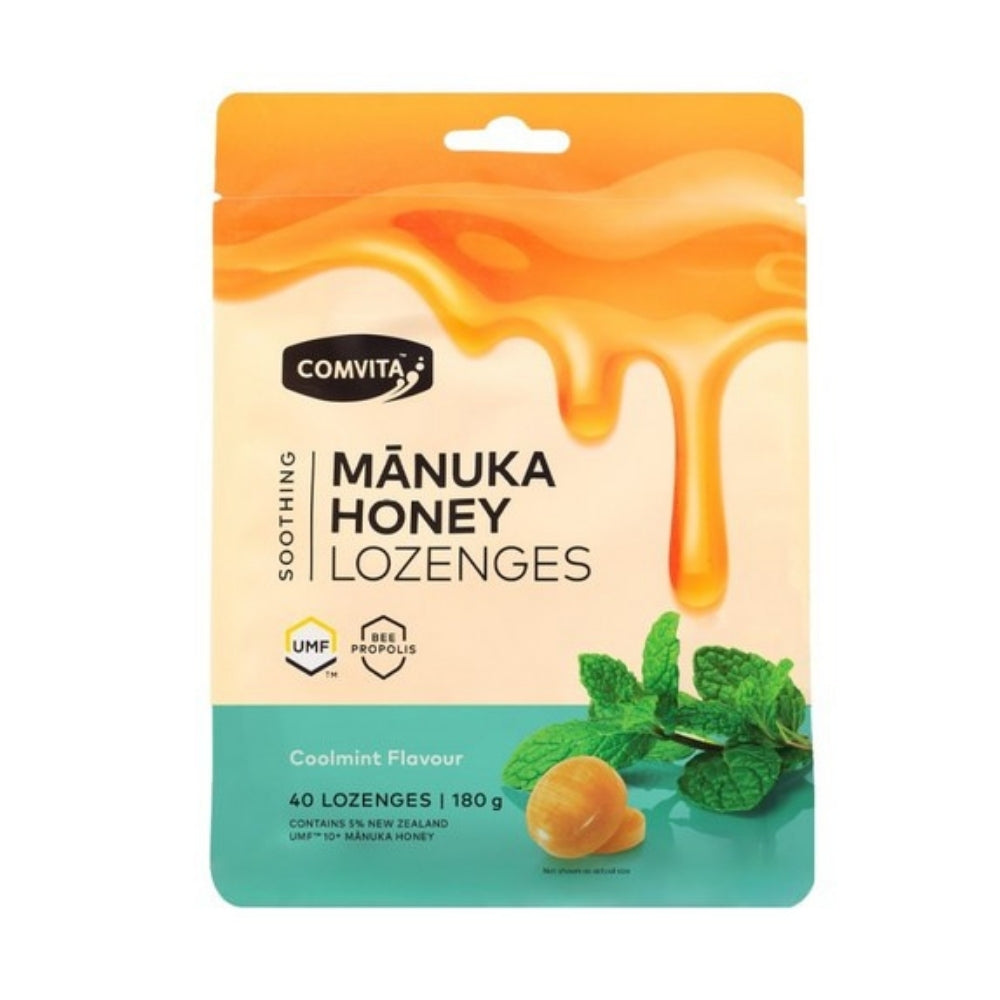 COMVITA MANUKA HONEY DROPS WITH PROPOLIS COOLMINT 180G 40S
