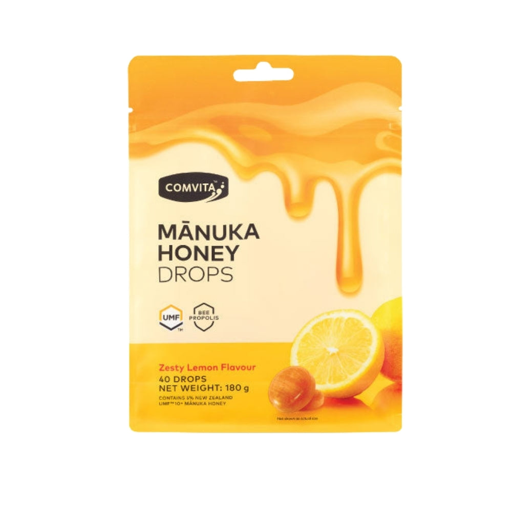 COMVITA MANUKA HONEY DROPS WITH PROPOLIS ZESTY LEMON 180G