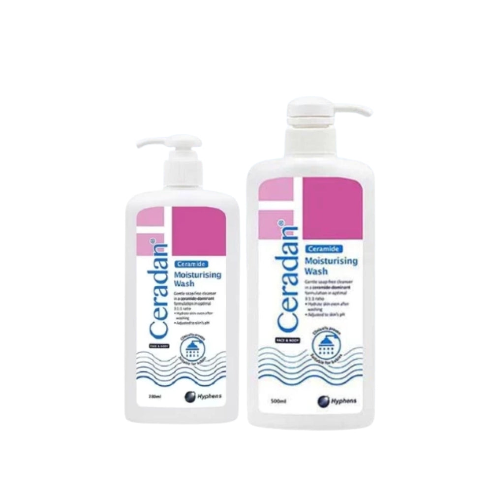 CERADAN MOISTURISING WASH 500ML + 280ML