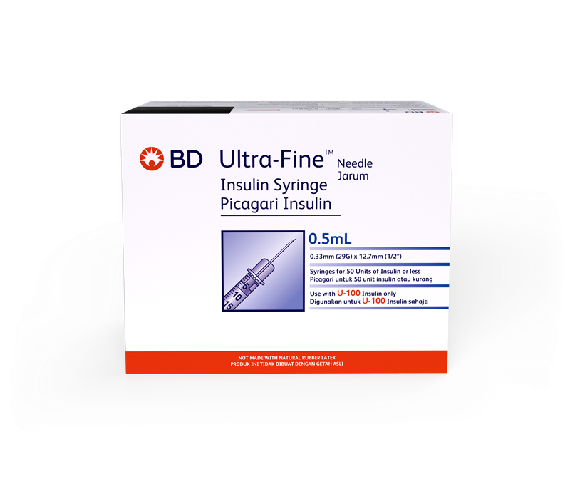BD ULTRA FINE SYRINGE NEEDLE 0.5CCX12.7MM 29G 100S