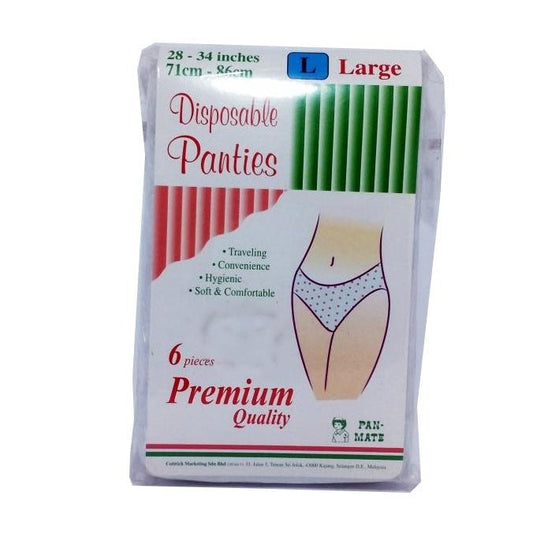 PAN-MATE PREMIUM DISPOSABLE PANTIES L 6S